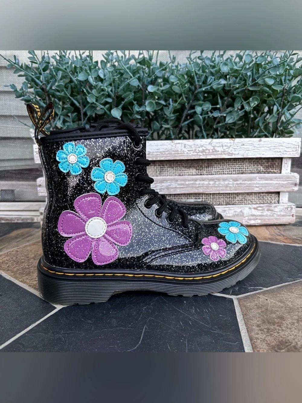 Dr. Martens 1460 J Cosmic Glitter Flower Boots